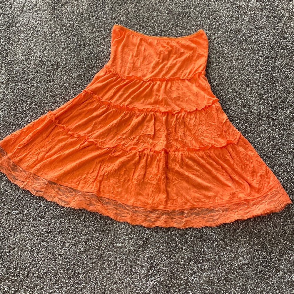 Orange midi xhilaration skirt. Size M.